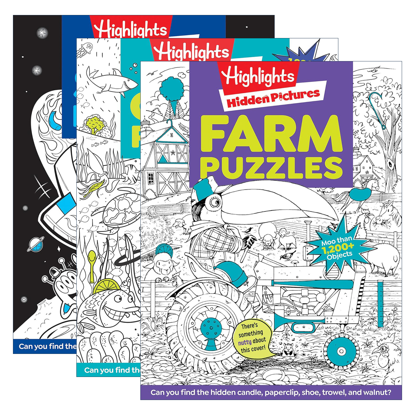 英文原版 Highlights Hidden Pictures 寻找隐藏图片地点主题3册 亮点儿童益智游戏活动书 英文版 进口英语原版书籍