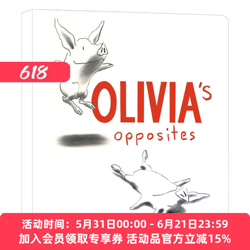 英文原版绘本 Olivia's Opposites 跟小猪奥莉薇学习反义词 纸板书 认知启蒙绘本 英文版 进口原版书籍 Ian Falconer