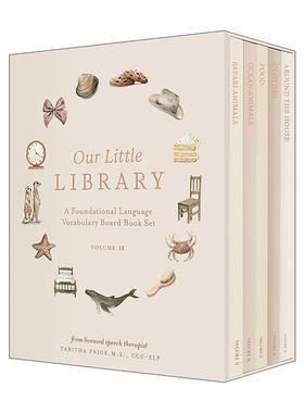 英文原版 Our Little Library Vol.2 我们的小图书馆2 幼儿儿童早教词汇手册 5册盒装套装绘本 纸板书 Tabitha Paige 英文版