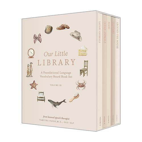 英文原版 Our Little Library Vol.2 我们的小图书馆2 幼儿儿童早教词汇手册 5册盒装套装绘本 纸板书 Tabitha Paige 英文版