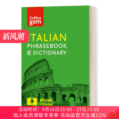 英文原版 Collins Gem Phrasebook & Dictionary - Italian 4th edition 柯林斯意大利常用语袖珍词典 英文版 进口英语原版书籍