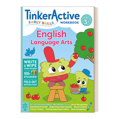 英文原版 Tinkeractive Early Skills English Language Arts Workbook Ages 3+Tinkeractive 早期技能英语语言艺术练习册 进口书