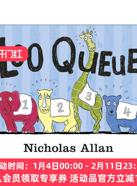 英文原版 Loo Queue 动物排队上厕所 尼古拉斯-艾伦儿童绘本 英文版 进口英语原版书籍