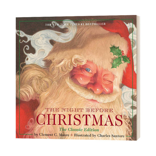 英文原版绘本 平安夜 The Night Before Christmas 圣诞前夜 插画师查尔斯·桑托尔 儿童经典复古风插画版系列 精装 进口英语书籍