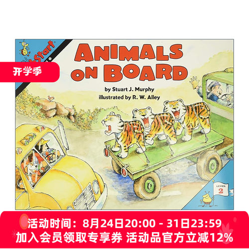 英文原版 Mathstart Level 2 Animals on Board 数学启蒙绘本2级 英文版 进口英语原版书籍
