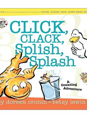 英文原版 Click Clack Splish Splash 咔嗒 咔嗒 飞溅 嘻哈农场 精装图画书 朵琳·克罗宁 英文版 进口英语原版书籍