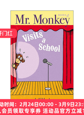 英文原版 Mr. Monkey Visits a School 猴子先生参观学校 精装绘本 小比尔马丁图书奖得主杰夫·麦克 英文版 进口英语原版书籍