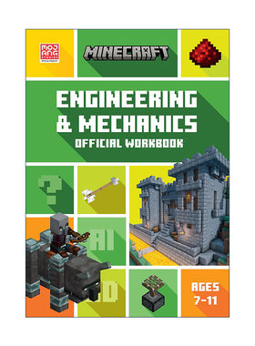 英文原版 Minecraft Education STEM Engineering and Mechanics Official Workbook 我的世界英国小学工程与力学练习册7-11岁