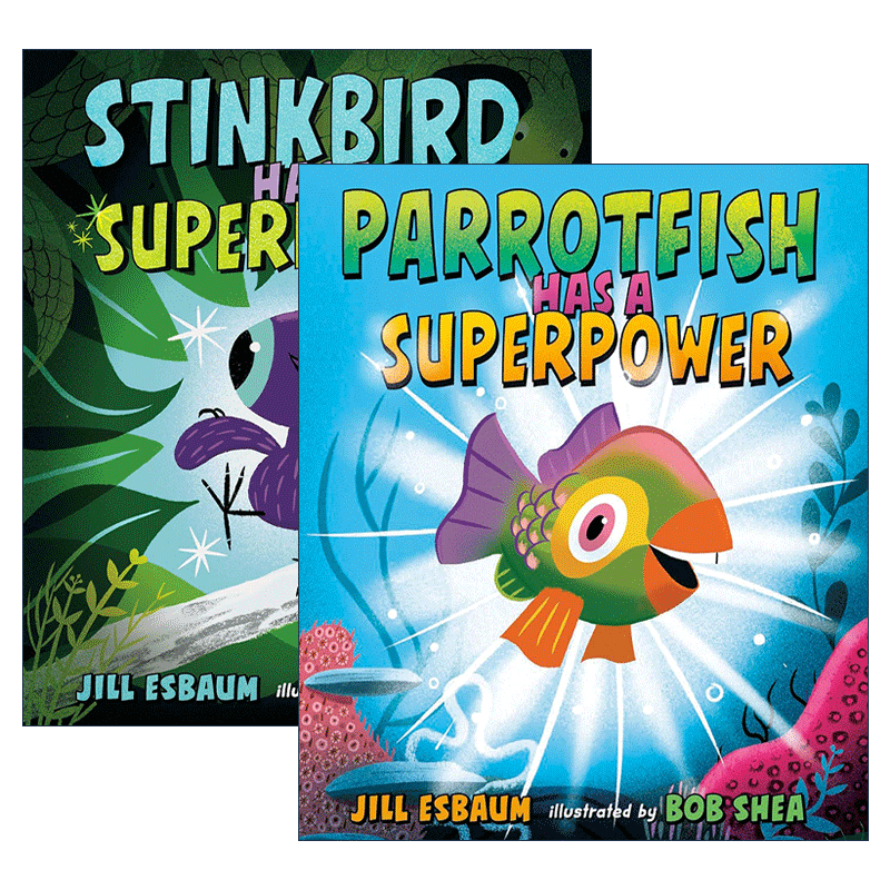 英文原版 Parrotfish/Stinkbird Has a Superpower系列2册 鹦嘴鱼/麝雉有种超能力 儿童精装科普绘本 英文版 进口英语原版书籍