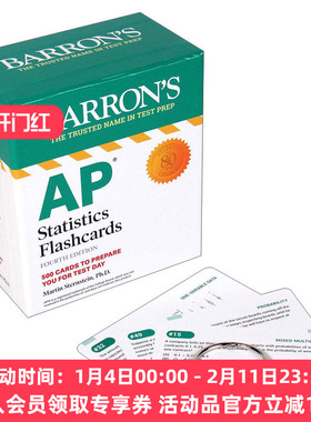 英文原版 AP Statistics Flashcards 巴朗AP统计学闪卡 第4版 带环扣 英文版 进口英语原版书籍