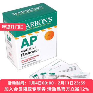 英文原版 AP Statistics Flashcards 巴朗AP统计学闪卡 第4版 带环扣 英文版 进口英语原版书籍