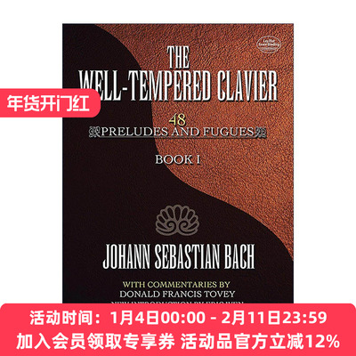 英文原版 The Well-Tempered Clavier 平均律钢琴曲集 48首序曲和赋格 卷一 巴赫 英文版 进口英语原版书籍