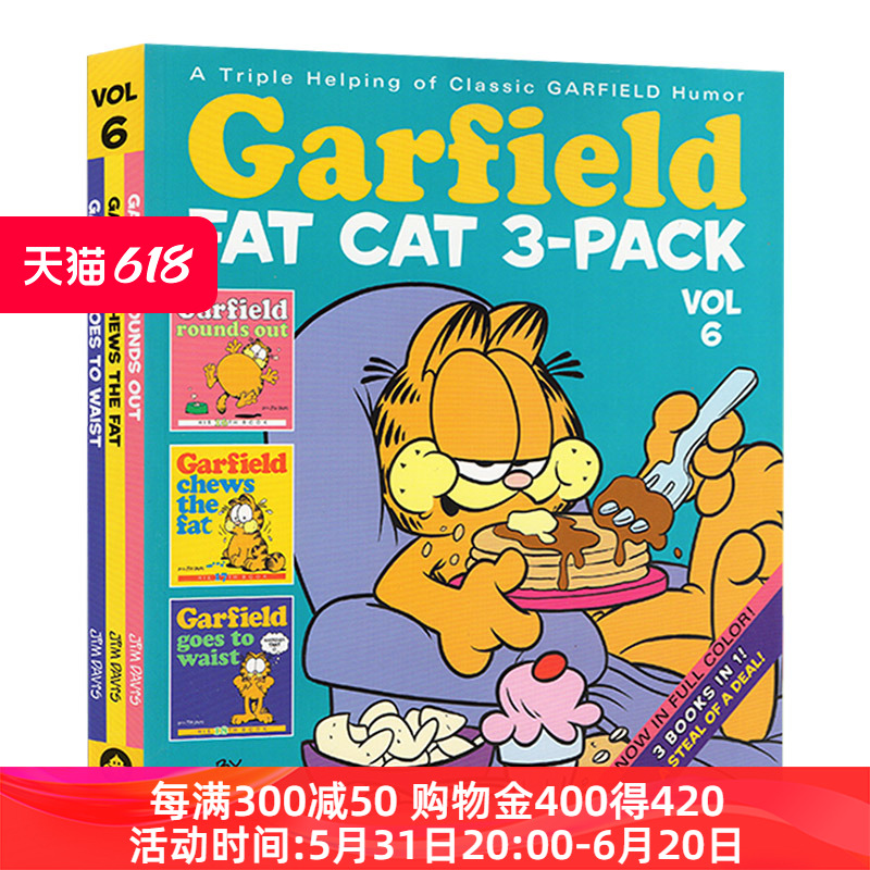 加菲猫英文原版漫画第六卷 Garfield Fat Cat 3-Pack 6英文版儿童英语读物姆戴维斯 Jim Davis进口原版书籍