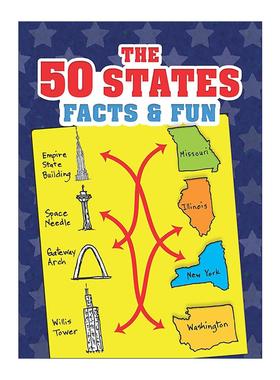 英文原版 The 50 States Facts & Fun 50个州 儿童益智活动书 谜题 填字游戏 迷宫 单词搜索 找不同 英文版 进口英语原版书籍