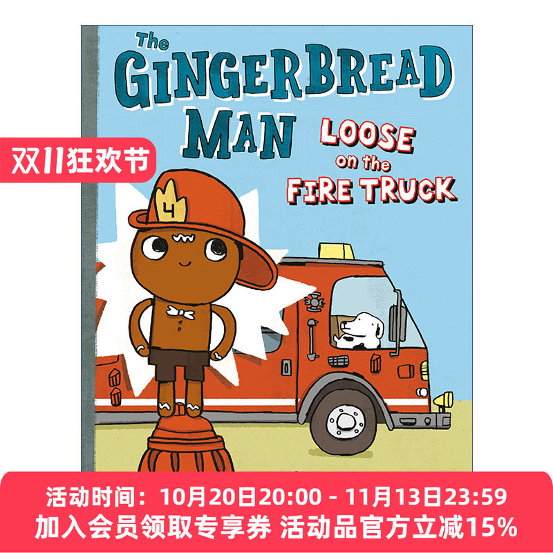 姜饼人逃出消防车 英文原版 The Gingerbread Man Loose on the Fire Truck Is 姜饼人冒险记系列 儿童