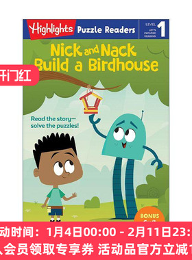 英文原版 Nick and Nack Build a Birdhouse Highlights Puzzle Readers Level 1 尼克与纳克系列 建造鸟屋 故事与益智谜题