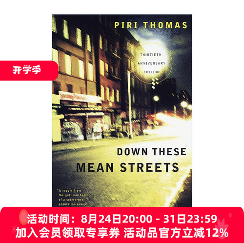 英文原版 Down These Mean Streets 到穷街陋巷去 传记 Piri Thomas 英文版 进口英语原版书籍