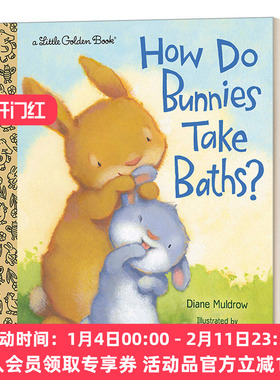 英文原版 How Do Bunnies Take Baths? (Little Golden Book) 兔子怎么洗澡? 兰登书屋精装小金书 英文版 进口英语原版书籍
