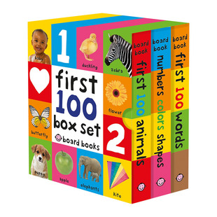 英文原版 书籍 英文版 Book 100 进口英语原版 Set First 启蒙认知100词3册盒装 纸板书 Box 绘本 Board