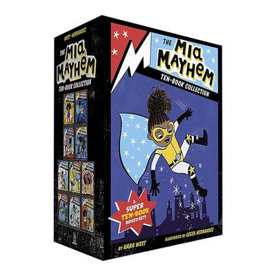 英文原版 The Mia Mayhem Ten-Book Collection Boxed Set 超级英雄米娅1-10盒装 黑白章节书 英文版 进口英语原版书籍