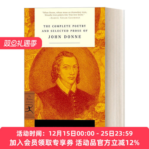 进口英语原版书籍 英文原版 The Complete Poetry and Selected Prose of John Donne Modern Library Classics