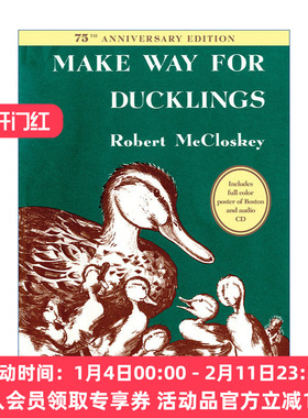 让路给小鸭子  英文原版绘本 Make Way for Ducklings 75周年纪念精装收藏版 凯迪克金奖 Robert McCloskey 英文版 进口英语原版书