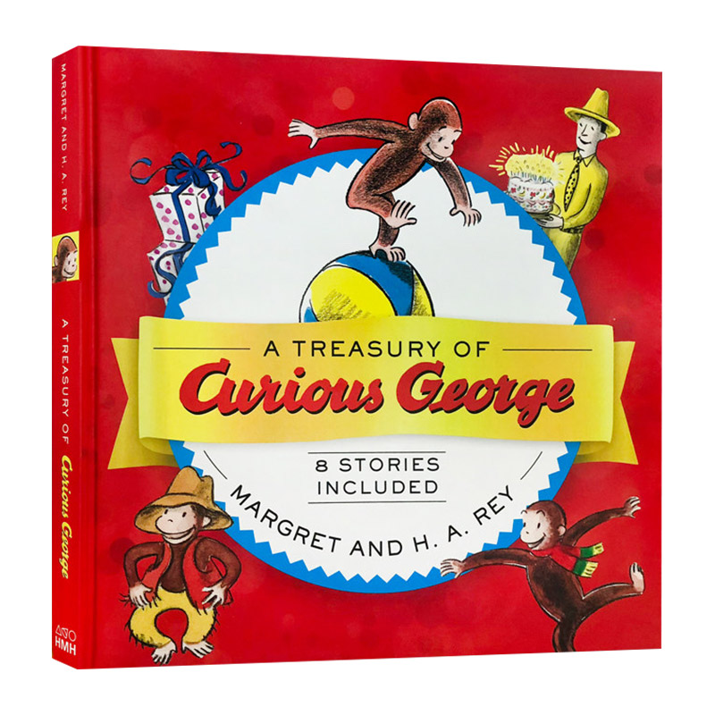 华研原版 好奇乔治猴8个故事合集 英文原版绘本 A Treasury of Curious George 精装 儿童英语图画书 英文版进口原版书籍