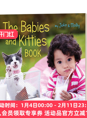英文原版绘本 The Babies and Kitties Book 宝宝和猫猫 纸板书绘本 英文版 进口英语原版书籍