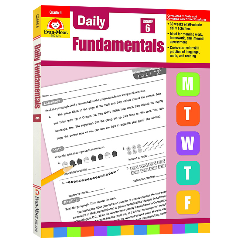 每日练习系列 基础综合练习六年级 完整版 英文原版 Daily Fundamentals Grade 6 Teacher Edition 美国加州小学英语教辅
