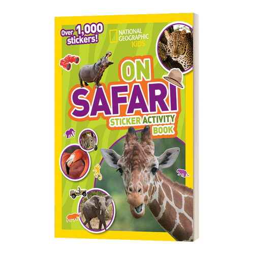 国家地理儿童野生动物贴纸活动书 英文原版 On Safari Sticker Activity Book 含1000个贴纸 英文版 进口英语原版书籍