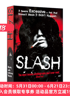 索尔·哈德森Slash自传 英文原版 Slash the Autobiography 枪炮与玫瑰乐队吉他手 英文版 进口英语原版书籍