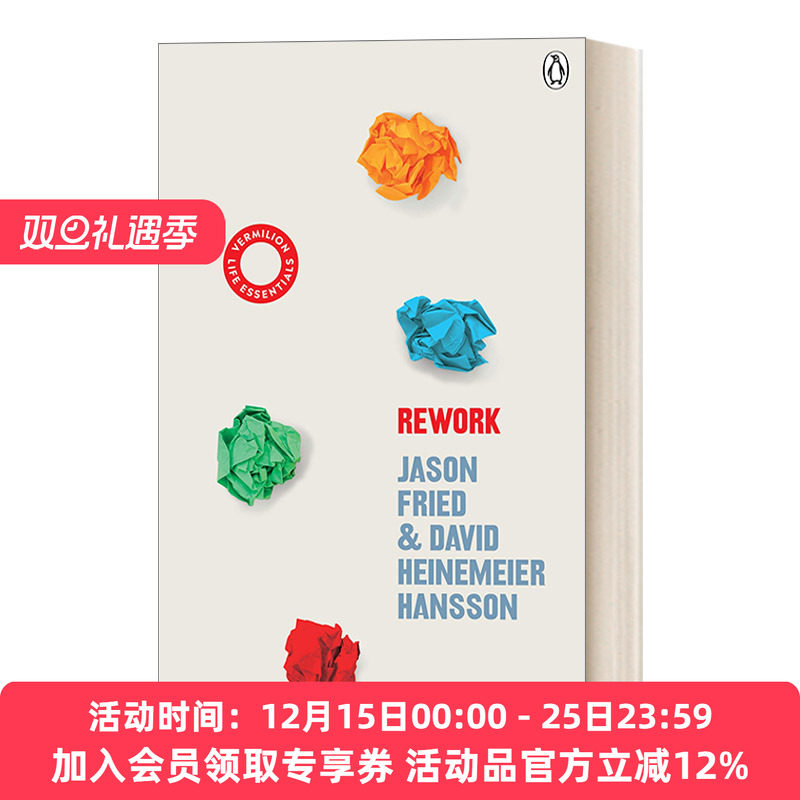 重来 英文原版 ReWork 更为简单有效的商业思维 贾森·弗里德 新版 英文版 进口英语原版书籍