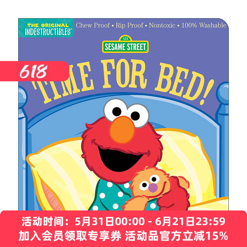 英文原版 Sesame Street Time for Bed 咬咬书芝麻街系列 该睡觉了 英文版 进口英语原版书籍