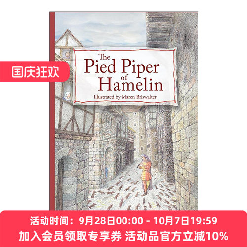 英文原版 The Pied Piper of Hamelin 哈梅林的吹笛人 花衣魔笛手 经典童话故事改编插图版 英文版 进口英语原版书籍