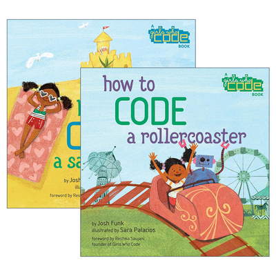 英文原版 How to Code a Rollercoaster/Sandcastle系列2册 如何用编程坐过山车/搭沙堡 儿童精装绘本 Sara Palacios 英文版 书籍
