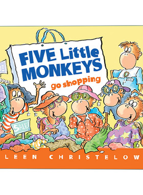 五只小猴子去购物 英文原版绘本 Five Little Monkeys Shopping for School 儿童趣味阅读睡前经典绘本 英文版 进口英语原版书籍