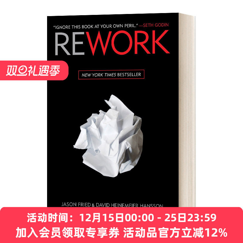 英文原版 Rework 重来 更为简单有效的商业思维 如何提高工作效率 企业家精神励志成功企业管理书籍 精装 英文版进口英语原版书
