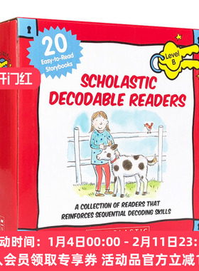 英文原版 Scholastic Decodable Readers Box Set Level B 学乐自然拼读初级盒装20册 儿童启蒙学习英语分级绘本 英文版