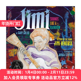 英文原版 Jimi 吉米·亨德里克斯年轻的故事 精装 柯克斯书评图书 科丽塔·斯科特·金银奖 英文版 进口英语原版书籍