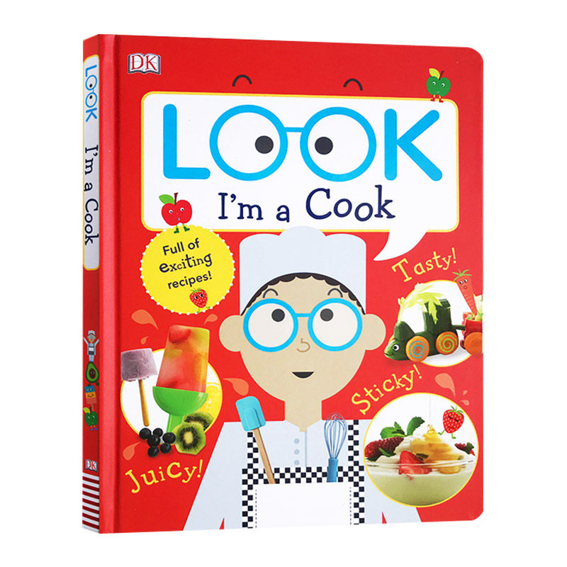 我是一名厨师 英文原版 Look I'm a Cook 厨艺菜谱 趣味英语启蒙图画书 亲子动手锻炼益智早教绘本 精装 英文版进口原版书籍