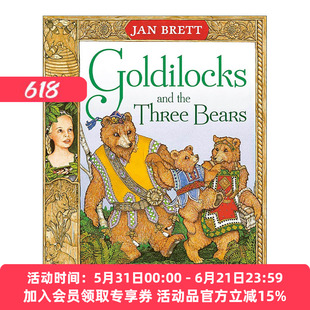 英文原版 Goldilocks and the Three Bears 金发姑娘和三只小熊 儿童经典童话绘本 乌龟莫茜作者简·布雷特 进口英语原版书籍