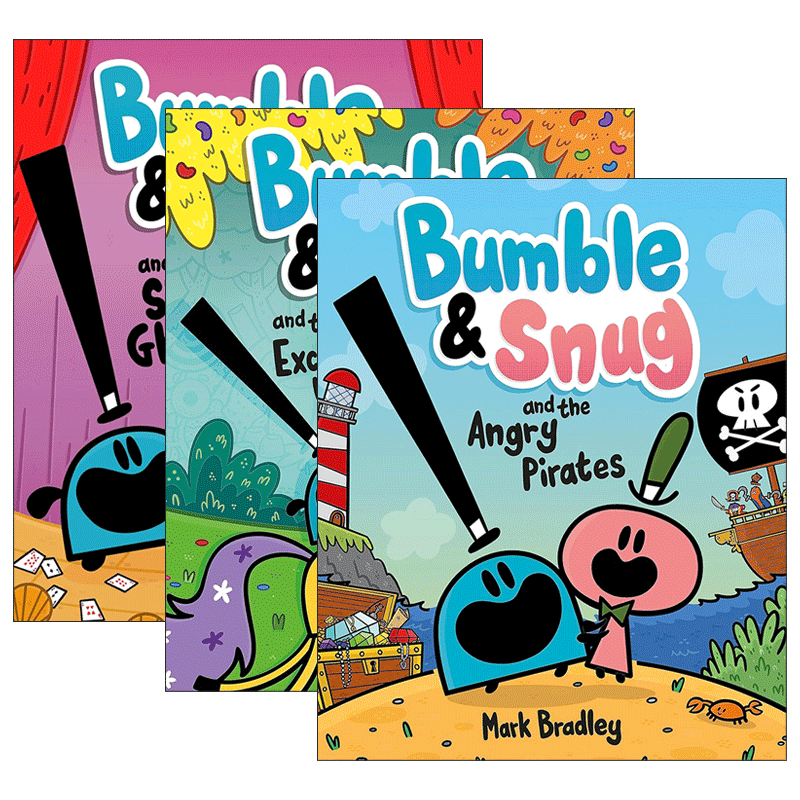 英文原版 Bumble and Snug 小怪物小队系列4册 儿童绘本桥梁漫画书 the Angry Pirates Excited Unicorn Shy Ghost 英文版 进口书