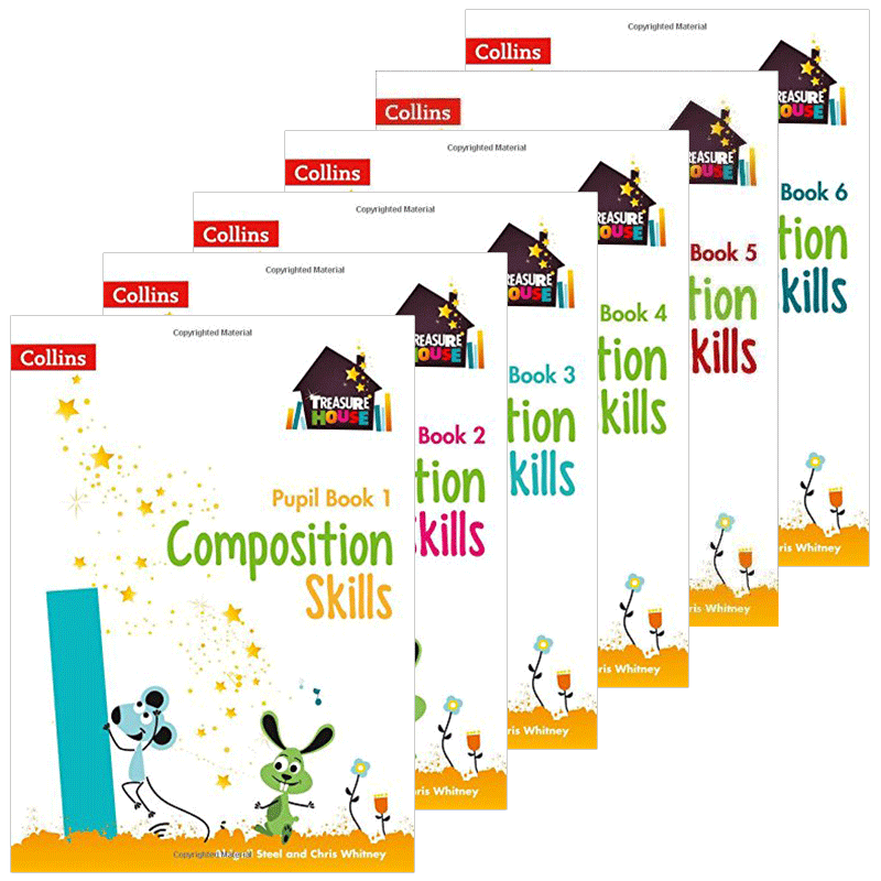 柯林斯英国小学英语写作训练6册 英文原版 Collins Composition Skills Pupil Book 1-6 英国小学作文教材写作手册5-11岁 全彩插图