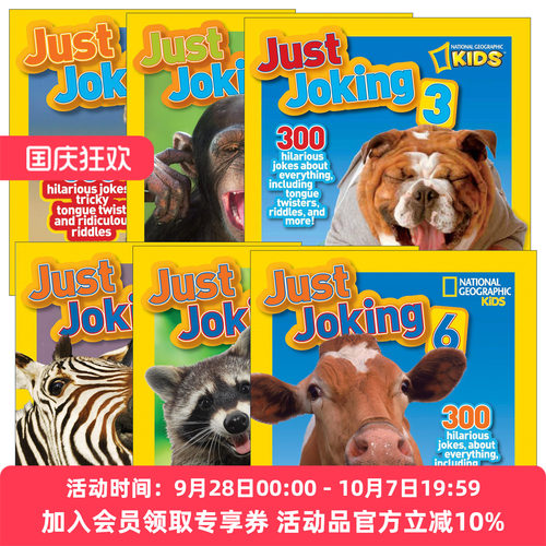 英文原版 National Geographic Kids Just Joking 国家地理儿童幽默系列6册 300个笑话绕口令谜语 英文版 进口英语原版书籍