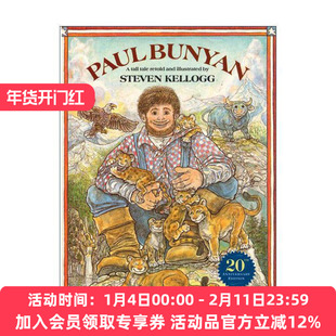 英文原版 Paul Bunyan 保罗·班扬 伐木巨人 美国彩虹阅读好书榜 Steven Kellogg 英文版 进口英语原版书籍