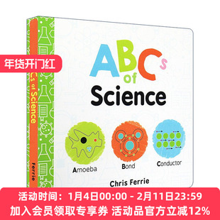 英文原版 ABCs of Science 宝宝智学园 幼儿工程院 自然科学基本知识科普百科 STEM教育 儿童绘本 纸板书 英文版进口英语原版书籍