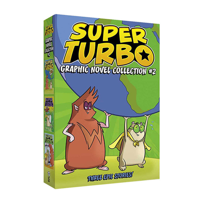英文原版 Super Turbo Graphic Novel Collection #2 仓鼠超人系列4-6盒装  彩页漫画书 英文版 进口英语原版书籍