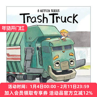 英文原版 Trash Truck 小汉克和垃圾车 纸板书 同名动画片 友谊故事 英文版 进口英语原版书籍