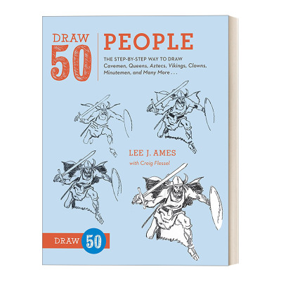 英文原版 Draw 50 People 画50系列 人 穴居人 女王 小丑等 趣味绘画技巧指南 工具书 Lee J. Ames 英文版 进口英语原版书籍