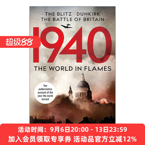 英文原版 1940 The World In Flames 一九四零 战火纷飞的世界 历史读物 Richard Collier 英文版 进口英语原版书籍